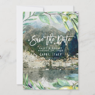 Amalfi italien olives bröllop spara datum kort