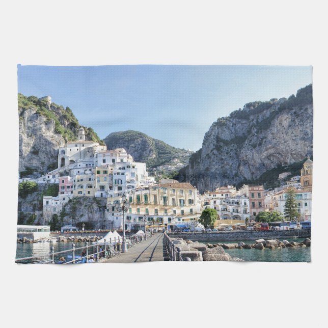 amalfi-italien-port-amalfi-kusten-dito kökshandduk (Horisontell)