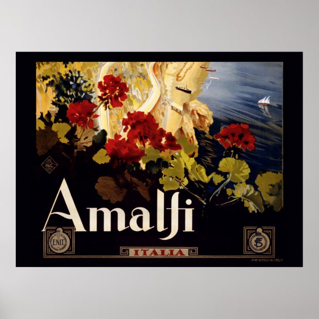 Amalfi Italien Resa Poster Art Grafik (Framsidan)