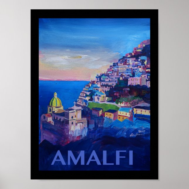 Amalfi Italien Retro Poster (Framsidan)