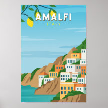 Amalfi Italien Retro Travel Art-Vintage