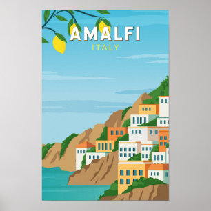 Amalfi Italien Retro Travel Art-Vintage Poster
