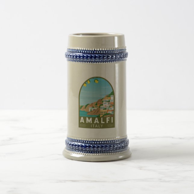 Amalfi Italien Retro Travel Art-Vintage Sejdel (Center)