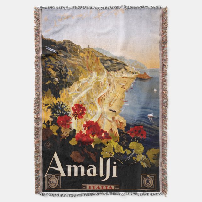 Amalfi Italien Travel Poster Art Graphic Filt (Framsidan Vertikal)