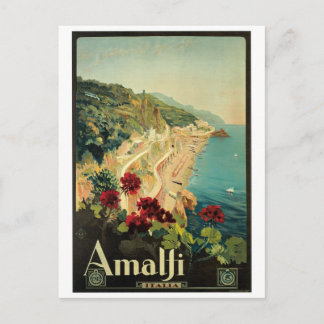 Amalfi, Italien vintage affisch Vykort
