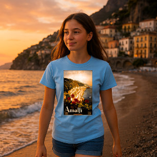 Amalfi, Italien Vintage Medelhavsturism T Shirt