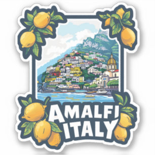 Amalfi Italien Vintage resor Klistermärken