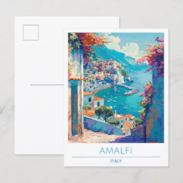 Amalfi Italien Vintage resor Vykort