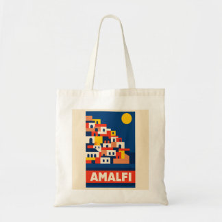 Amalfi Italien Vintage Resväska Retro Kust Tygkasse