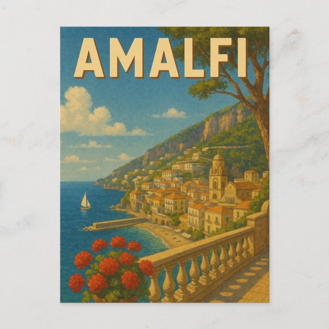 Amalfi-Italiens vykort (Framsida)