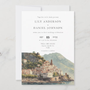 Amalfi italiensk destination foto bröllop inbjudningar