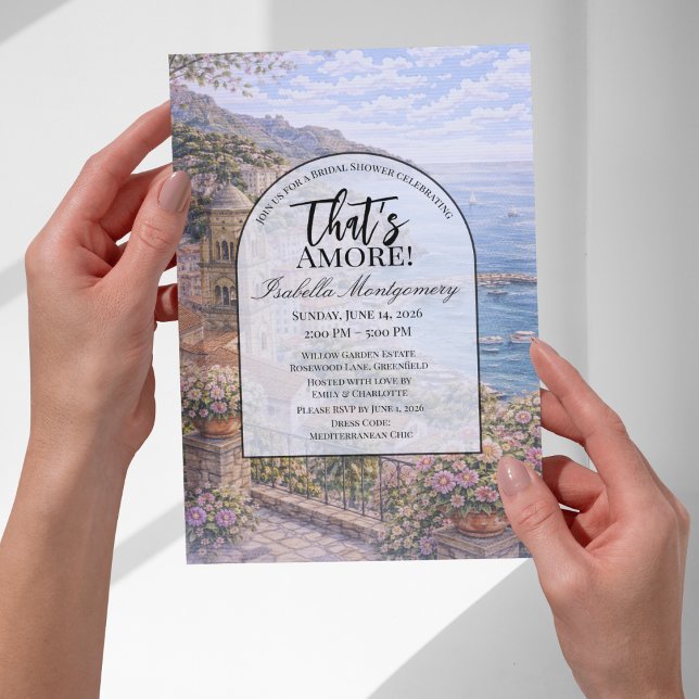 Amalfi Italienskt Bröllopsduschtema Inbjudningar (Amalfi Italian Themed Bridal Shower Invitations
)