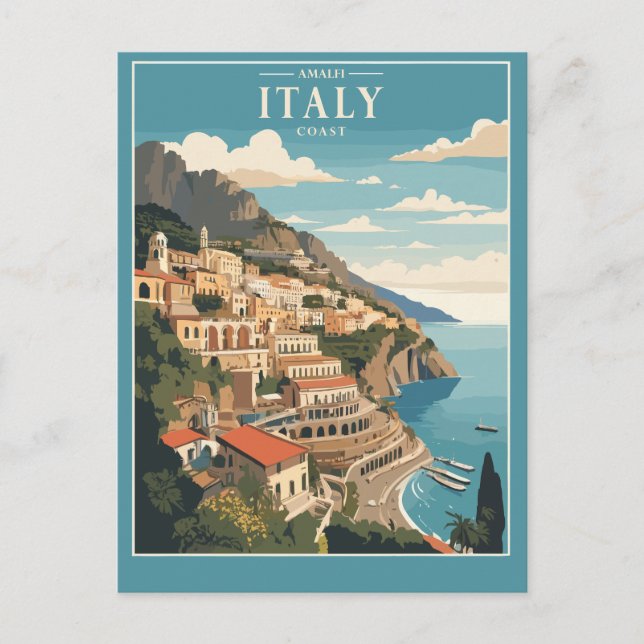 Amalfi Italiska Kusten Vykort (Framsida)