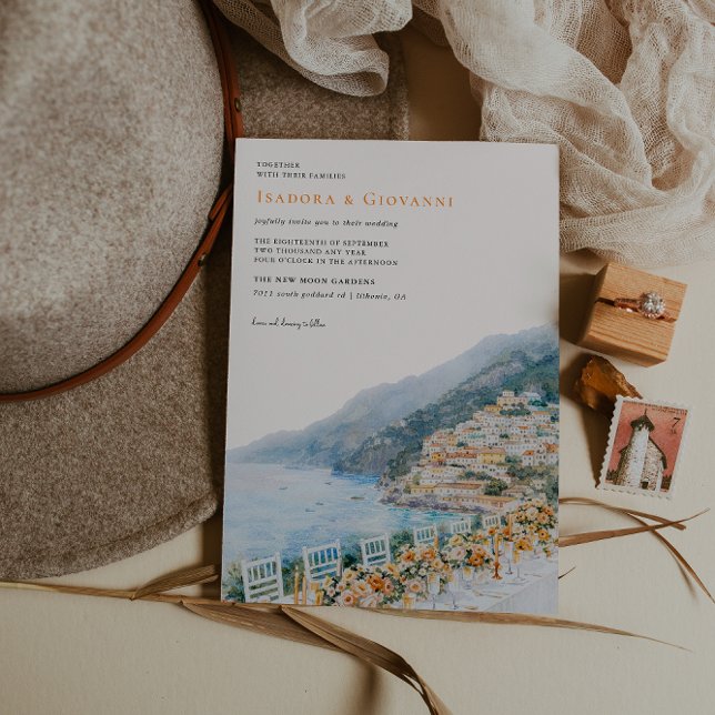 Amalfi-kust Bröllopsinbjudan Inbjudningar (Skapare uppladdad)