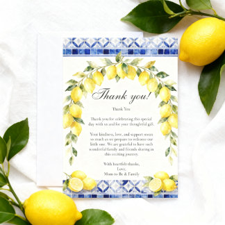 Amalfi-kust Citron Baby Shower Tackkort Tack Kort