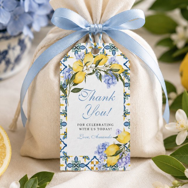 Amalfi-kust Citron Italienska Bröllopsfirande Gåvo Presentetikett (Skapare uppladdad)