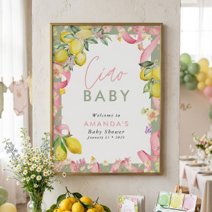 Amalfi-kust citron sommar italiensk Ciao baby show Poster
