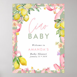 Amalfi-kust citron sommar italiensk Ciao baby show Poster