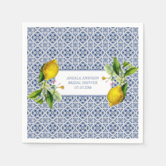 Amalfi-kust citronplattor Italien Personliga namn Pappersservett