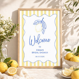 Amalfi-kust Citrus Välkomst Bröllopsfest Poster