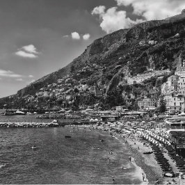 Amalfi Kust Svart Och Fotografi Postkort Vykort