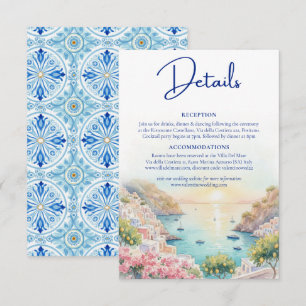 Amalfi-kusten Amore Akvarell Bröllopsdetaljer  Tilläggskort