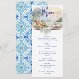 Amalfi-kusten Amore Akvarell Italien Hav Bröllop Meny