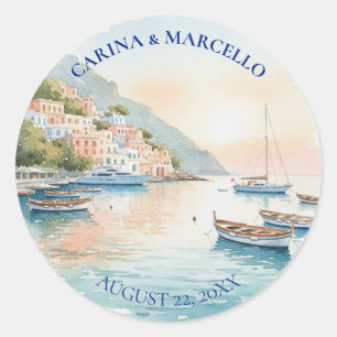 Amalfi-kusten Amore Italien Destination Bröllop Runt Klistermärke