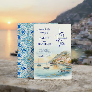 Amalfi-kusten Amore   La Dolce Vita Solnedgång Brö Inbjudningar