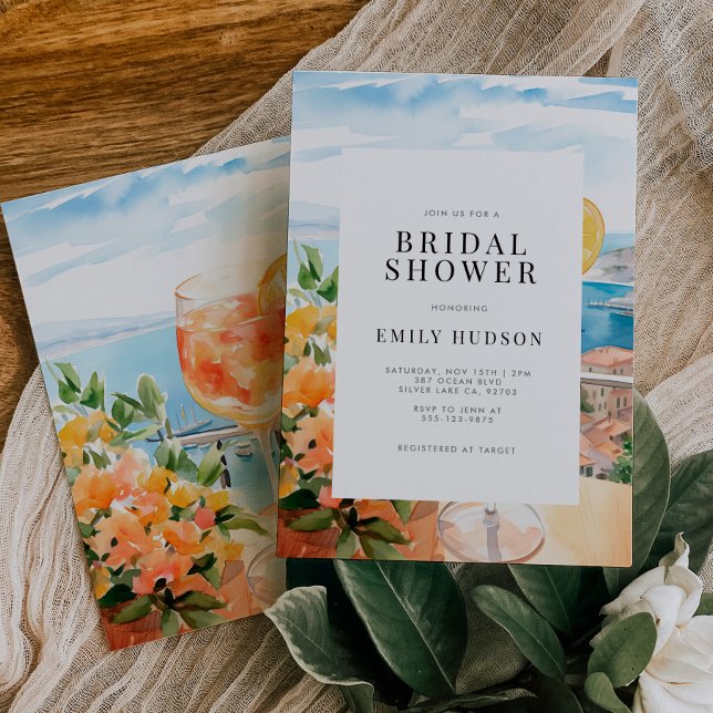 Amalfi Kusten Aperol Spritz Möhippa Inbjudningar (Skapare uppladdad)