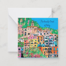Amalfi Kusten av Italien Traditional Digital Art Anteckningskort