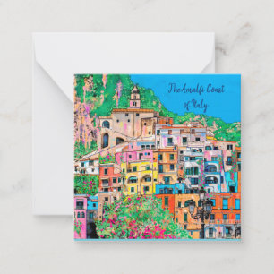 Amalfi Kusten av Italien Traditional Digital Art Anteckningskort