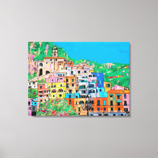 Amalfi Kusten av Italien Traditional Digital Art Canvastryck