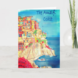Amalfi kusten av italienhälsningkortet av kort