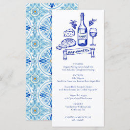 Amalfi-kusten Bon Appetit vin- och ostbröllop Meny