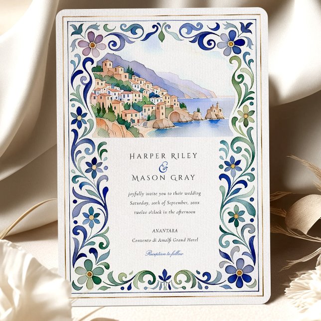 Amalfi Kusten Bröllop Inbjudningar (Skapare uppladdad)