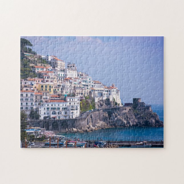 Amalfi Kusten Cinque Terre Italien scenen sommar Pussel (Horisontell)