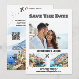 Amalfi kusten-destinationsbröllop spara datumet