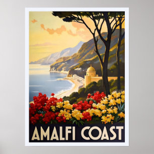 Amalfi Kusten - häpnadsväckande vyer av Italiens K Poster