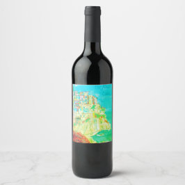 Amalfi Kusten i Italien Vin-etikett Vinflaska Etikett