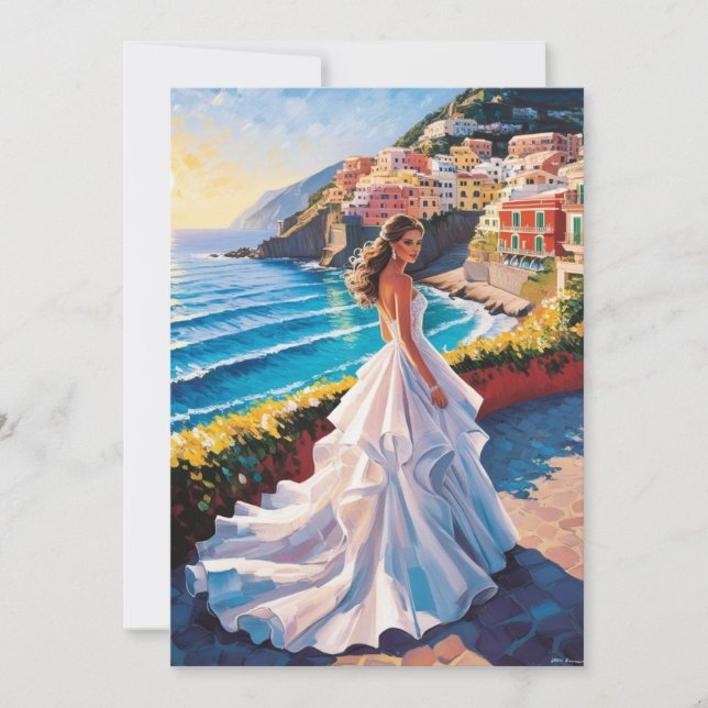 amalfi kusten inbjudningskort för möhippa (Framsida)