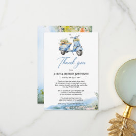 Amalfi Kusten Italien Blue Vespa Flat tackkort Tack Kort