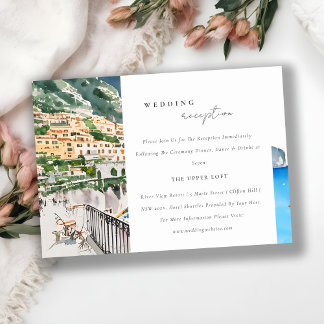 Amalfi Kusten Italien Landscape Wedding Reception Tilläggskort