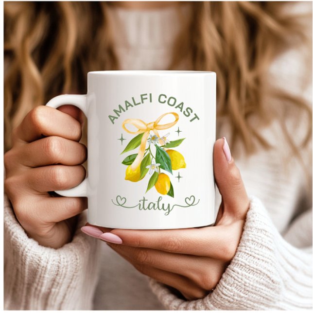 Amalfi Kusten Italien Lemon & Bow Mugg - Personlig (Skapare uppladdad)