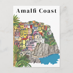 Amalfi-kusten Italien Medelhavsby Vykort