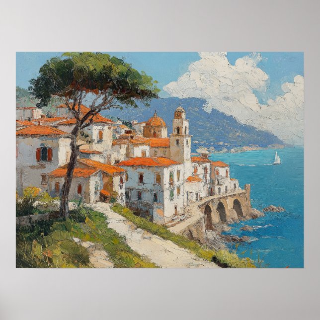 Amalfi Kusten Italien Poster (Framsidan)