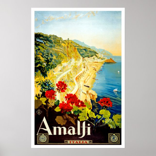 Amalfi Kusten, Italien Poster (Framsidan)
