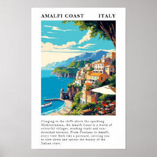 Amalfi-kusten Italien Resa Vintage Poster