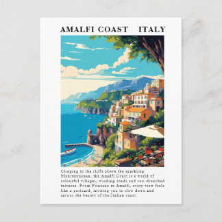 Amalfi-kusten Italien Resa Vintage Vykort