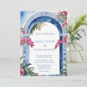 Amalfi Kusten Italien Rosa Flowers Bougainvillea Inbjudningar